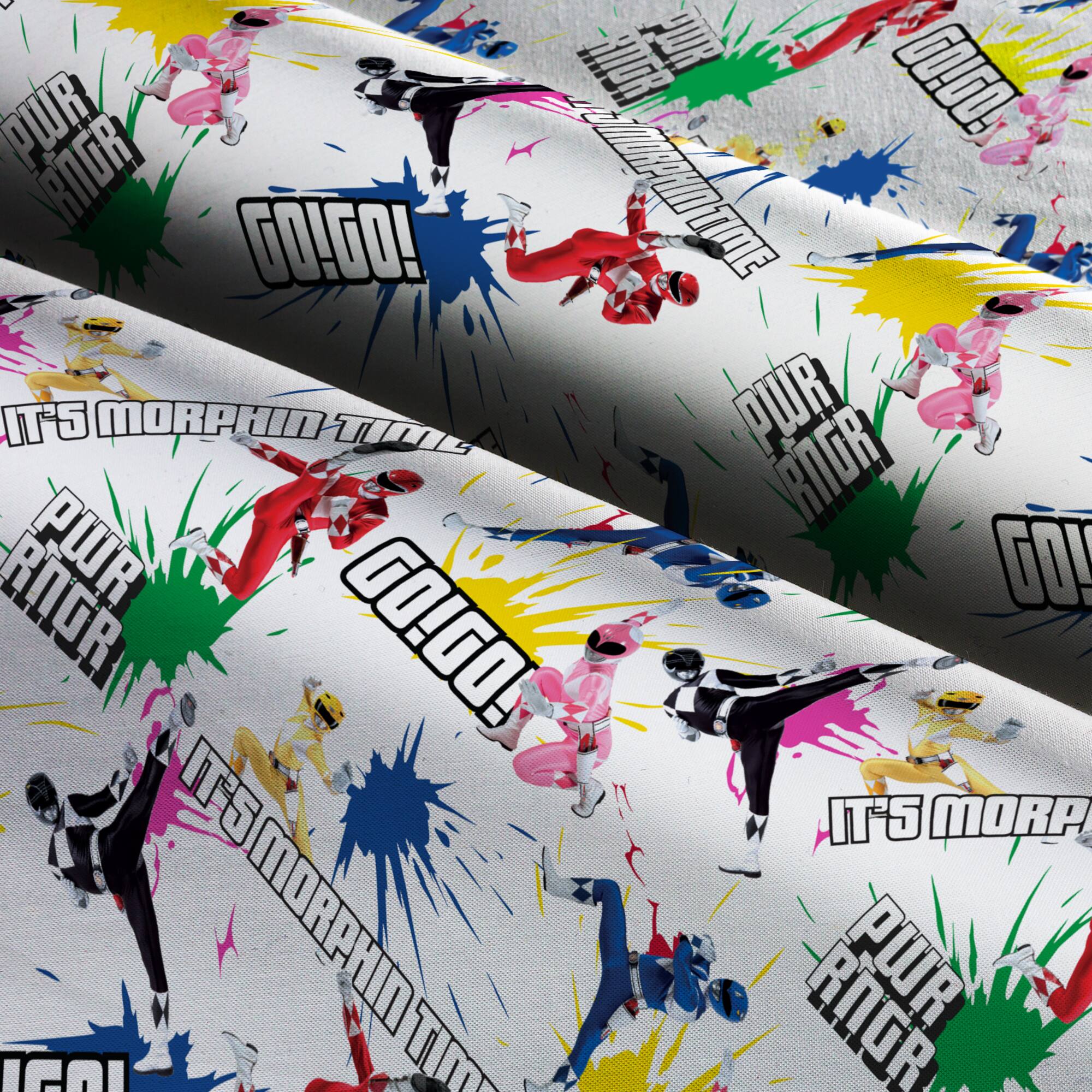 Hasbro Power Rangers Paint Splatter Cotton Fabric